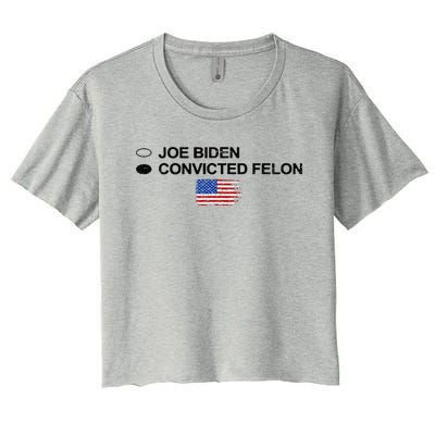 Joe Biden Vs Convicted Felon Funny Ballot Paper Voting Humor Women's Crop Top Tee