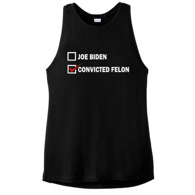 Joe Biden Vs Convicted Felon Funny Pro Trump 2024 Ladies PosiCharge Tri-Blend Wicking Tank