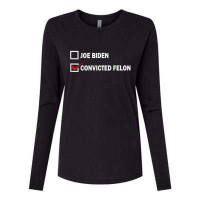 Joe Biden Vs Convicted Felon Funny Pro Trump 2024 Womens Cotton Relaxed Long Sleeve T-Shirt