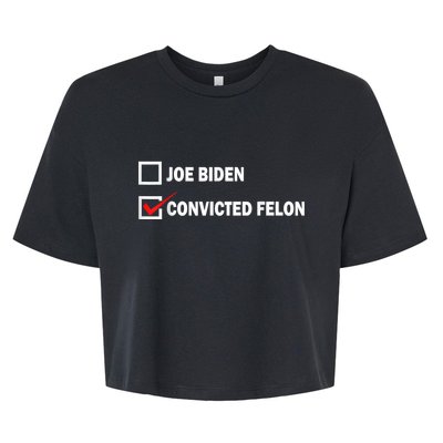 Joe Biden Vs Convicted Felon Funny Pro Trump 2024 Bella+Canvas Jersey Crop Tee