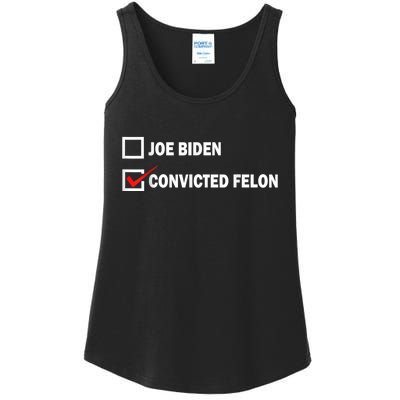 Joe Biden Vs Convicted Felon Funny Pro Trump 2024 Ladies Essential Tank