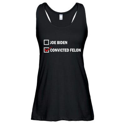 Joe Biden Vs Convicted Felon Funny Pro Trump 2024 Ladies Essential Flowy Tank