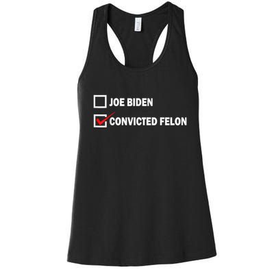 Joe Biden Vs Convicted Felon Funny Pro Trump 2024 Women's Racerback Tank