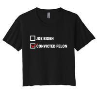 Joe Biden Vs Convicted Felon Funny Pro Trump 2024 Women's Crop Top Tee