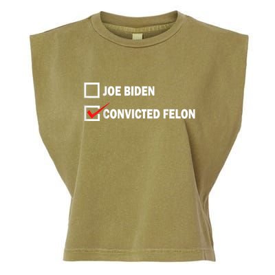 Joe Biden Vs Convicted Felon Funny Pro Trump 2024 Garment-Dyed Women's Muscle Tee