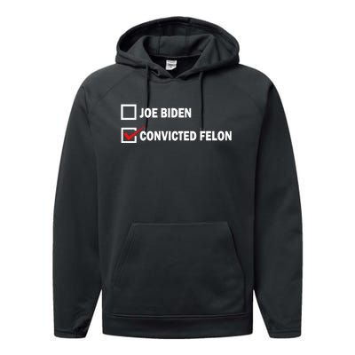 Joe Biden Vs Convicted Felon Funny Ballot Paper Voting Humor Performance Fleece Hoodie