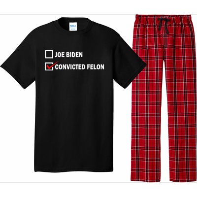 Joe Biden Vs Convicted Felon Funny Ballot Paper Voting Humor Pajama Set