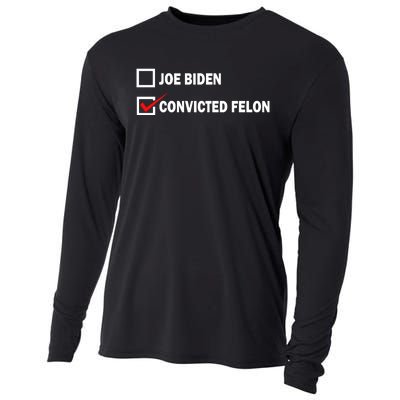 Joe Biden Vs Convicted Felon Funny Ballot Paper Voting Humor Cooling Performance Long Sleeve Crew