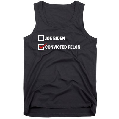 Joe Biden Vs Convicted Felon Funny Ballot Paper Voting Humor Tank Top