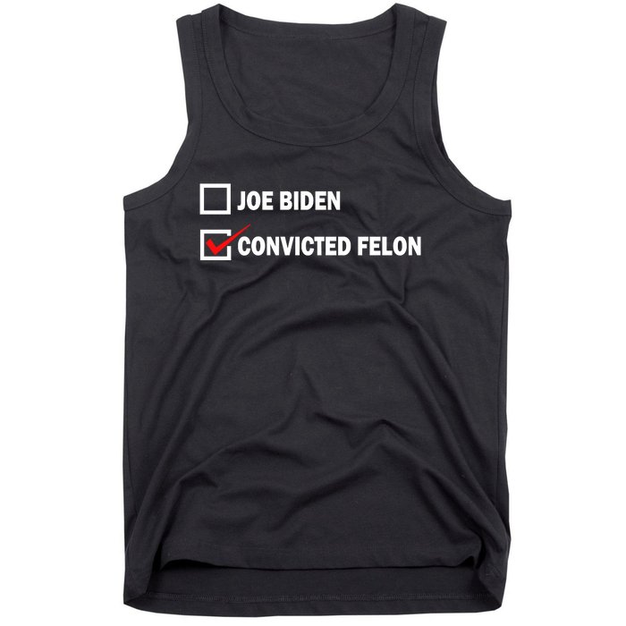 Joe Biden Vs Convicted Felon Funny Ballot Paper Voting Humor Tank Top