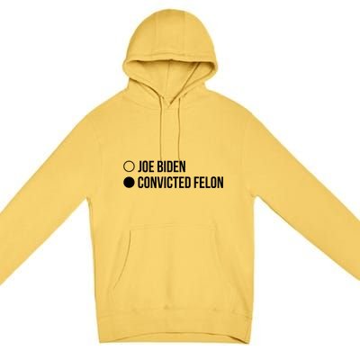 Joe Biden Vs Convicted Felon Funny Ballot Paper Voting Humor Premium Pullover Hoodie