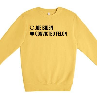 Joe Biden Vs Convicted Felon Funny Ballot Paper Voting Humor Premium Crewneck Sweatshirt