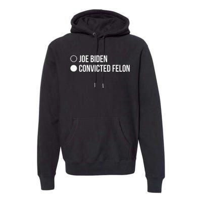 Joe Biden Vs Convicted Felon Funny Ballot Paper Voting Humor Premium Hoodie