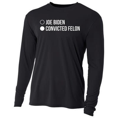 Joe Biden Vs Convicted Felon Funny Ballot Paper Voting Humor Cooling Performance Long Sleeve Crew