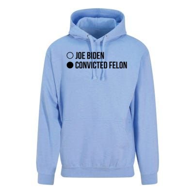 Joe Biden Vs Convicted Felon Funny Ballot Paper Voting Humor Unisex Surf Hoodie