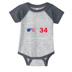 Joe Biden Vs Convicted Felon Funny Ballot Paper Voting Humor Infant Baby Jersey Bodysuit