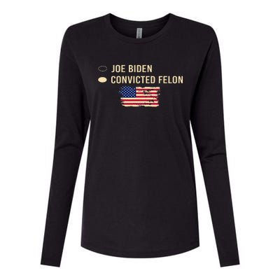 Joe Biden Vs Convicted Felon Funny Ballot Paper Voting Womens Cotton Relaxed Long Sleeve T-Shirt