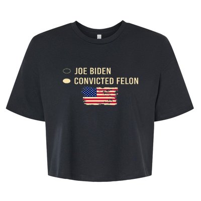 Joe Biden Vs Convicted Felon Funny Ballot Paper Voting Bella+Canvas Jersey Crop Tee