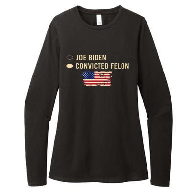 Joe Biden Vs Convicted Felon Funny Ballot Paper Voting Womens CVC Long Sleeve Shirt