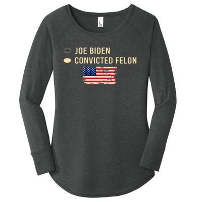 Joe Biden Vs Convicted Felon Funny Ballot Paper Voting Women's Perfect Tri Tunic Long Sleeve Shirt