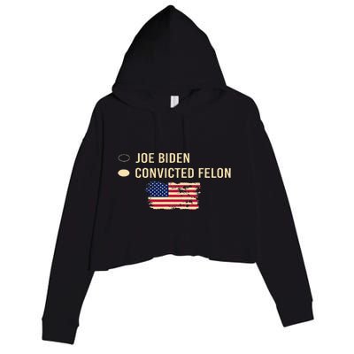 Joe Biden Vs Convicted Felon Funny Ballot Paper Voting Crop Fleece Hoodie