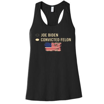 Joe Biden Vs Convicted Felon Funny Ballot Paper Voting Women's Racerback Tank