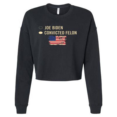 Joe Biden Vs Convicted Felon Funny Ballot Paper Voting Cropped Pullover Crew