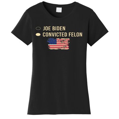 Joe Biden Vs Convicted Felon Funny Ballot Paper Voting Women's T-Shirt