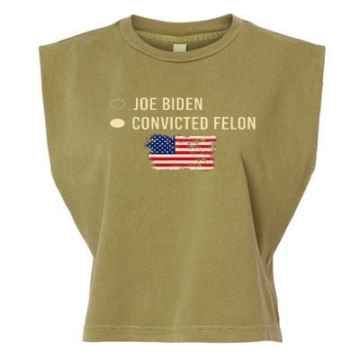 Joe Biden Vs Convicted Felon Funny Ballot Paper Voting Garment-Dyed Women's Muscle Tee