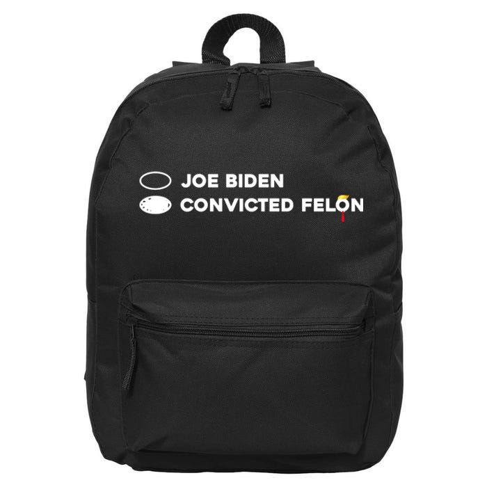 Joe Biden Vs Convicted Felon Funny Ballot Paper Voting Humor 16 in Basic Backpack