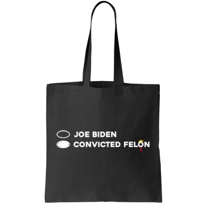 Joe Biden Vs Convicted Felon Funny Ballot Paper Voting Humor Tote Bag