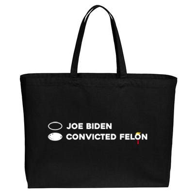 Joe Biden Vs Convicted Felon Funny Ballot Paper Voting Humor Cotton Canvas Jumbo Tote