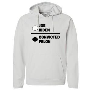 Joe Biden Vs Convicted Felon Funny Paper Ballot Voting Humor Performance Fleece Hoodie