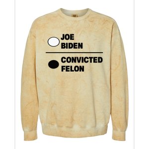 Joe Biden Vs Convicted Felon Funny Paper Ballot Voting Humor Colorblast Crewneck Sweatshirt