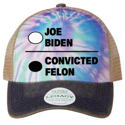 Joe Biden Vs Convicted Felon Funny Paper Ballot Voting Humor Legacy Tie Dye Trucker Hat