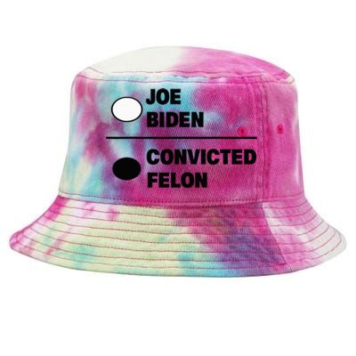 Joe Biden Vs Convicted Felon Funny Paper Ballot Voting Humor Tie-Dyed Bucket Hat