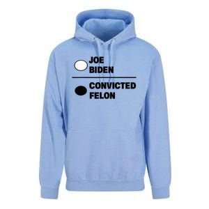 Joe Biden Vs Convicted Felon Funny Paper Ballot Voting Humor Unisex Surf Hoodie