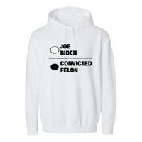 Joe Biden Vs Convicted Felon Funny Paper Ballot Voting Humor Garment-Dyed Fleece Hoodie