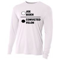 Joe Biden Vs Convicted Felon Funny Paper Ballot Voting Humor Cooling Performance Long Sleeve Crew