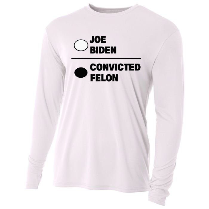 Joe Biden Vs Convicted Felon Funny Paper Ballot Voting Humor Cooling Performance Long Sleeve Crew