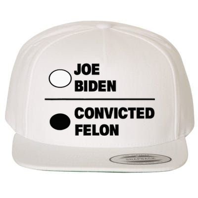 Joe Biden Vs Convicted Felon Funny Paper Ballot Voting Humor Wool Snapback Cap