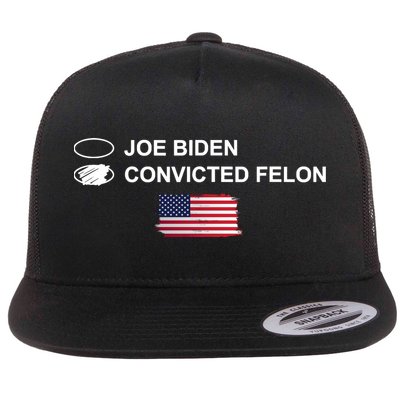 Joe Biden Vs Convicted Felon Funny Ballot Paper Voting Humor Flat Bill Trucker Hat