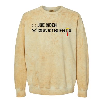 Joe Biden Vs Convicted Felon Funny Ballot Paper Voting Humor Colorblast Crewneck Sweatshirt