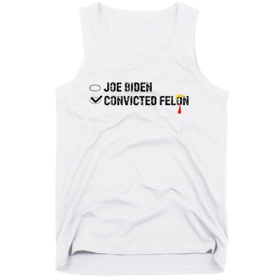 Joe Biden Vs Convicted Felon Funny Ballot Paper Voting Humor Tank Top