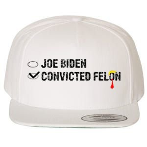 Joe Biden Vs Convicted Felon Funny Ballot Paper Voting Humor Wool Snapback Cap