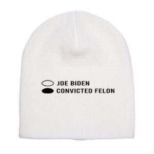 Joe Biden Vs Convicted Felon Funny Ballot Paper Voting Humor Short Acrylic Beanie