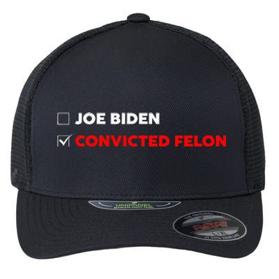 Joe Biden Vs Convicted Felon Funny Ballot Paper Voting Humor Flexfit Unipanel Trucker Cap