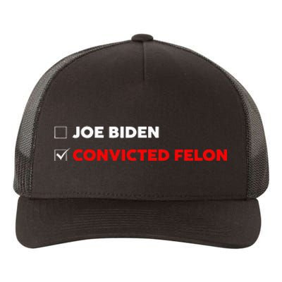 Joe Biden Vs Convicted Felon Funny Ballot Paper Voting Humor Yupoong Adult 5-Panel Trucker Hat