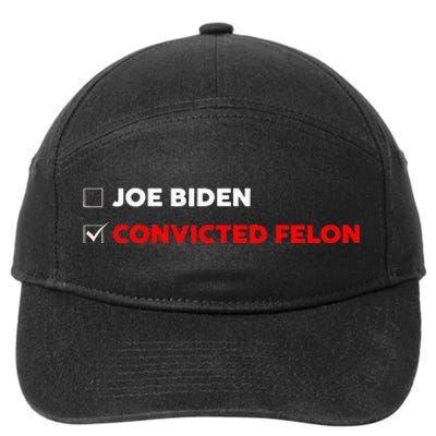 Joe Biden Vs Convicted Felon Funny Ballot Paper Voting Humor 7-Panel Snapback Hat