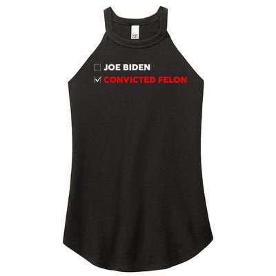 Joe Biden Vs Convicted Felon Funny Ballot Paper Voting Humor Women’s Perfect Tri Rocker Tank